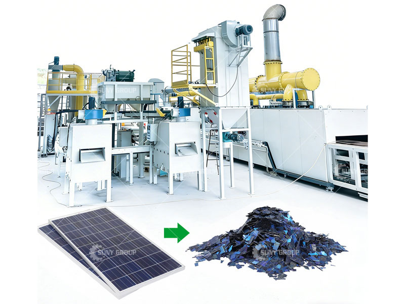 Solar panel crushing plant