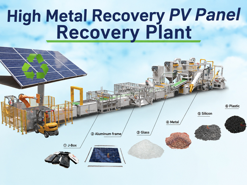 High Metal Recovery PV Panel Recovery Plant